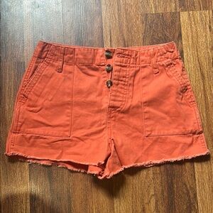 Forever 21 Orange High Waist Casual Shorts